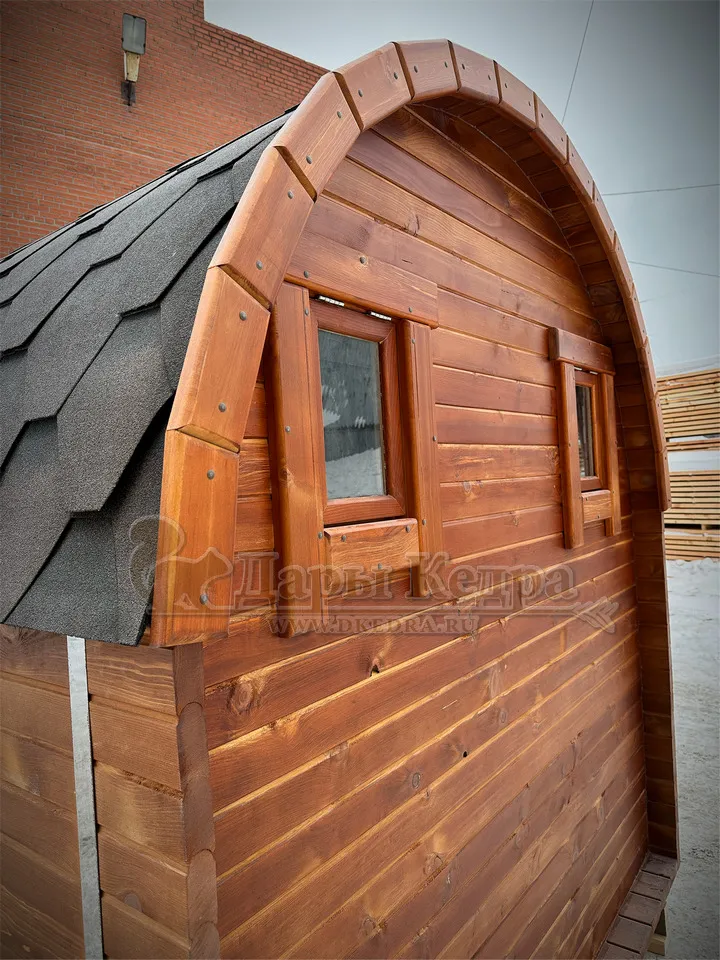 Баня-бочка буханка из кедра 4 метра