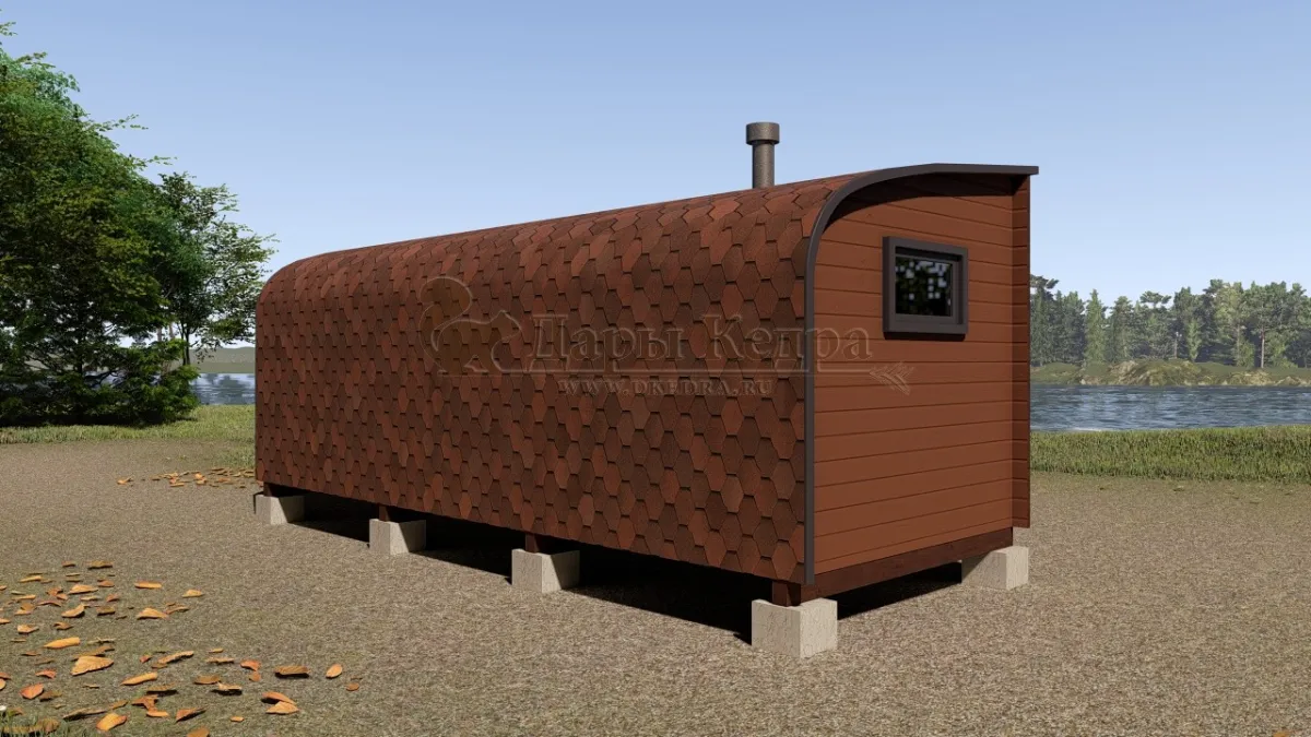Баня «Парус» из кедра 6х2,2 метра (вариант 1)