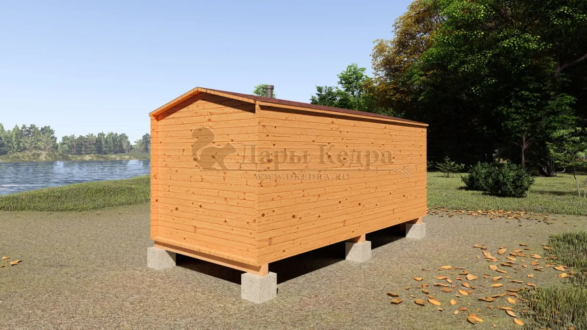 Каркасная баня «Барн» из кедра 5х2,2 метра
