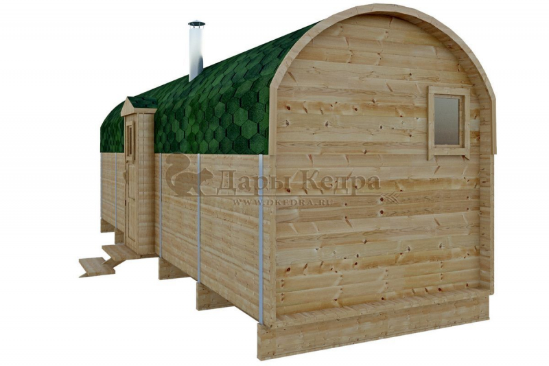 Баня-бочка буханка из кедра с боковым входом (все размеры) Баня-бочка буханка из кедра с боковым входом (все размеры)